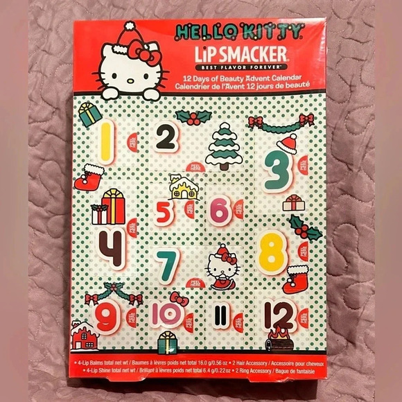 HELLO KITTY LIP SMACKER BEST FLAVOR FOREVER 12 DAYS OF BEAUTY ADVENT CALENDAR - Picture 1 of 5